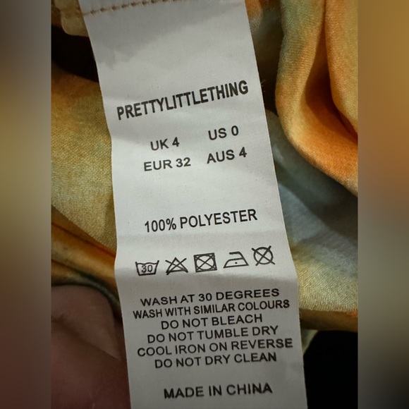 Pretty little things Orange Tie Dye Ruched Side Midi Skirt NWT - Picture 6 of 8